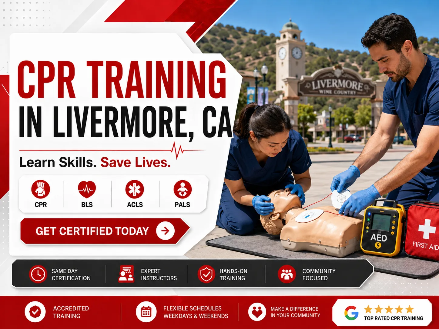 ACLS and PALS certification class in Livermore, California
