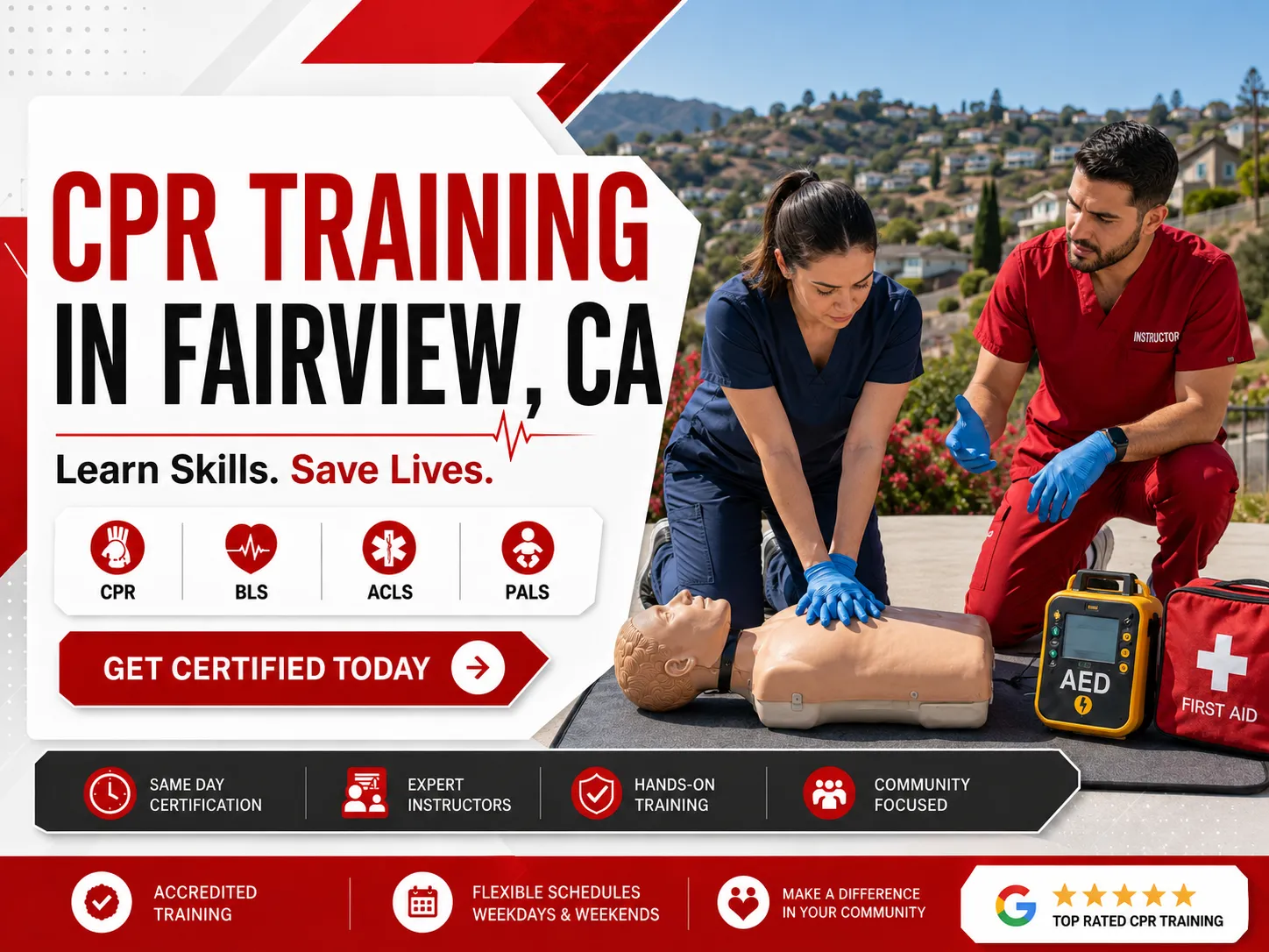 CPR, BLS, ACLS, PALS & First Aid Classes Near Fairview, CA