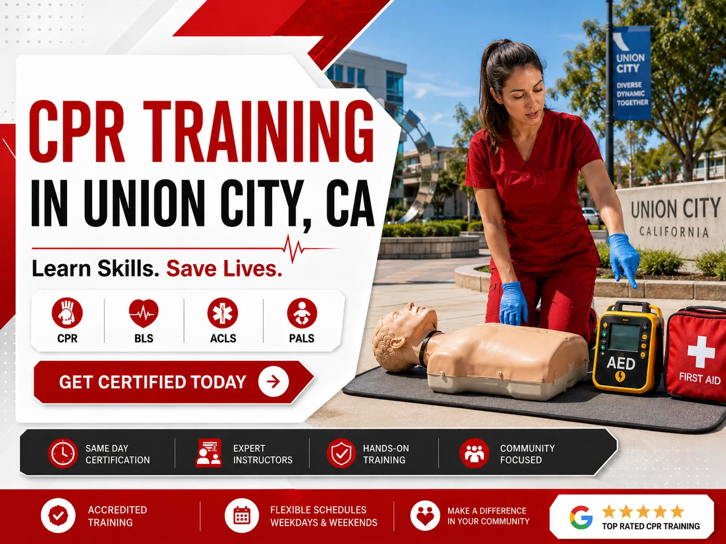 First responder CPR and BLS training course in Union City, California