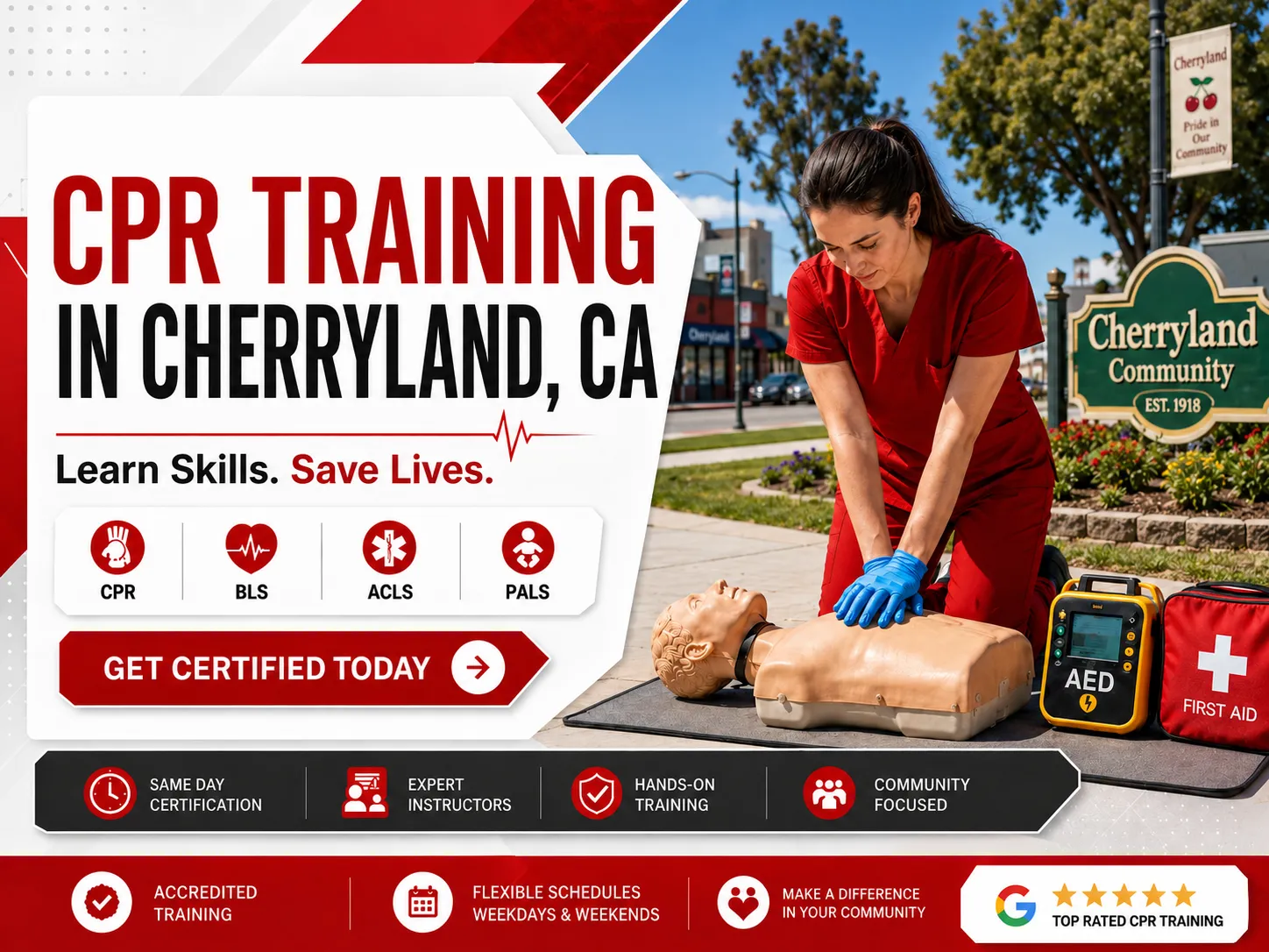 CPR, BLS, ACLS, PALS & First Aid Classes Near Cherryland, CA