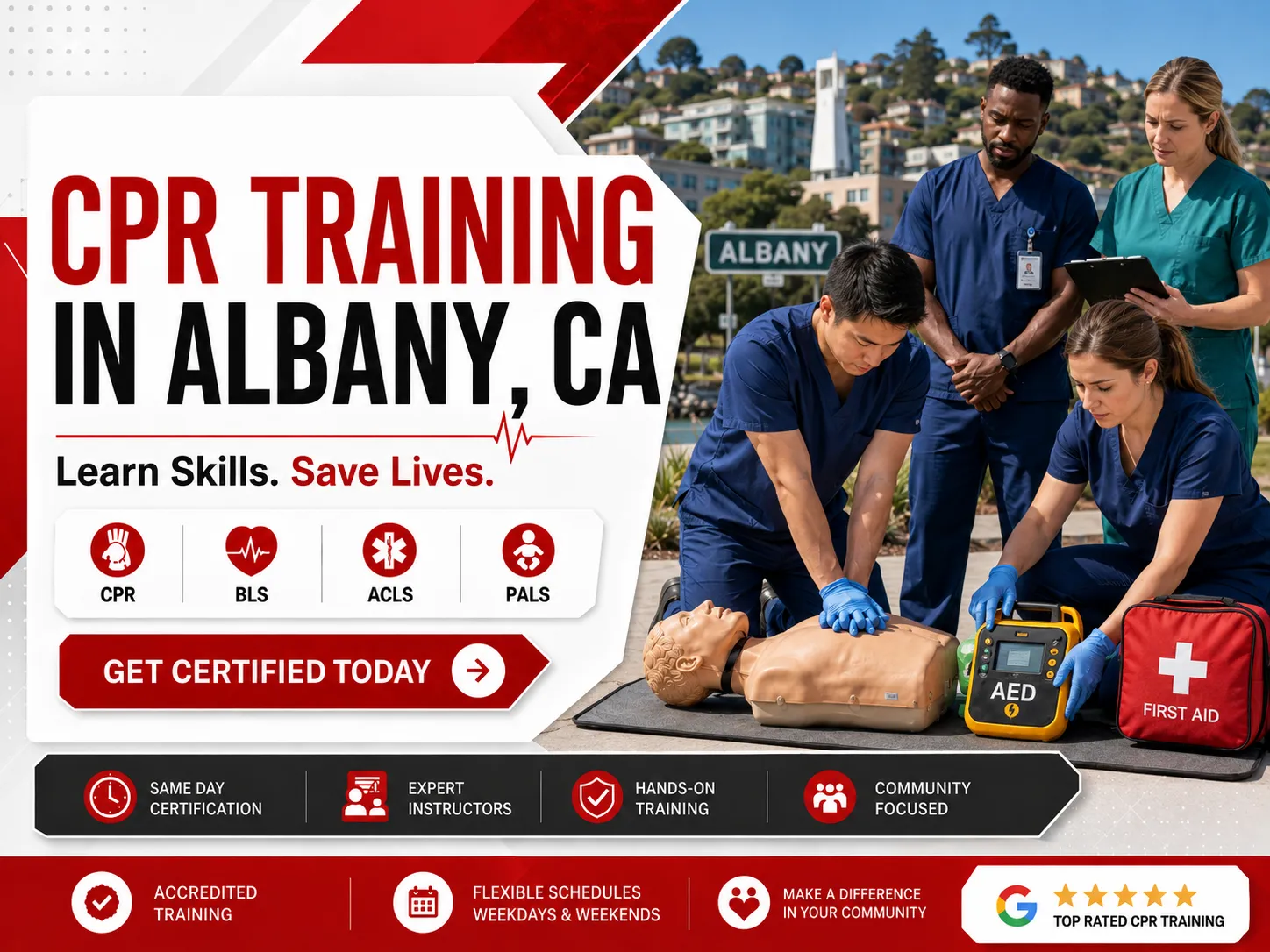 CPR BLS, ACLS & PALS Certification Class Near Albany, CA
