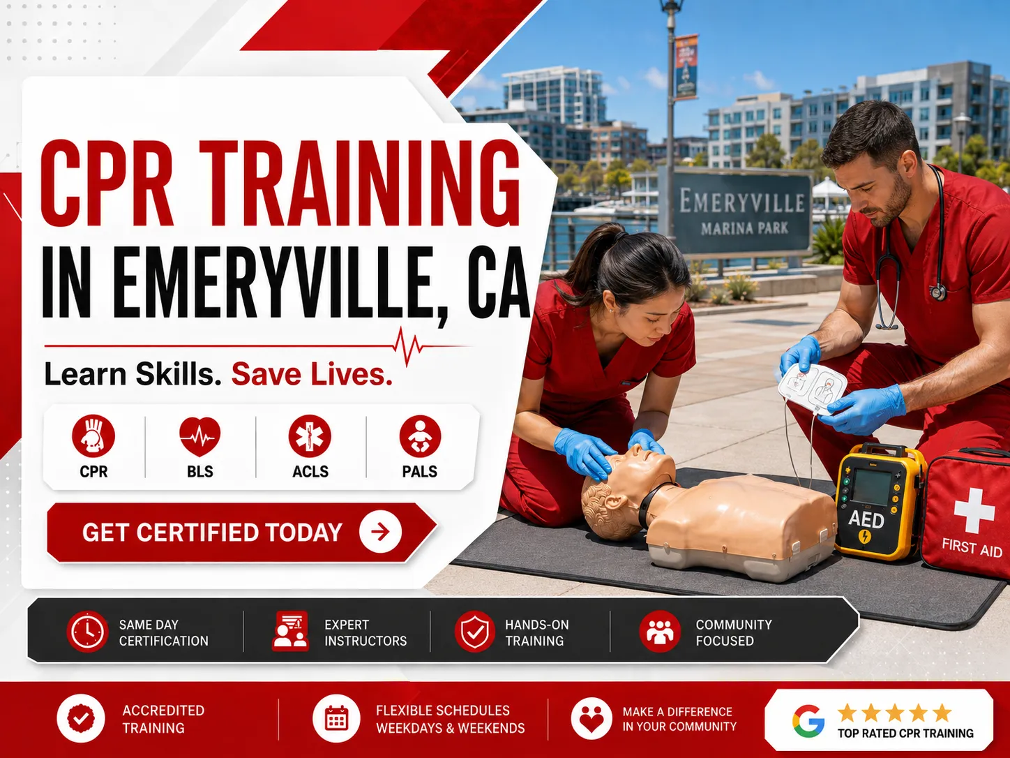 CPR BLS, ACLS & PALS Certification Class Near Emeryville, CA
